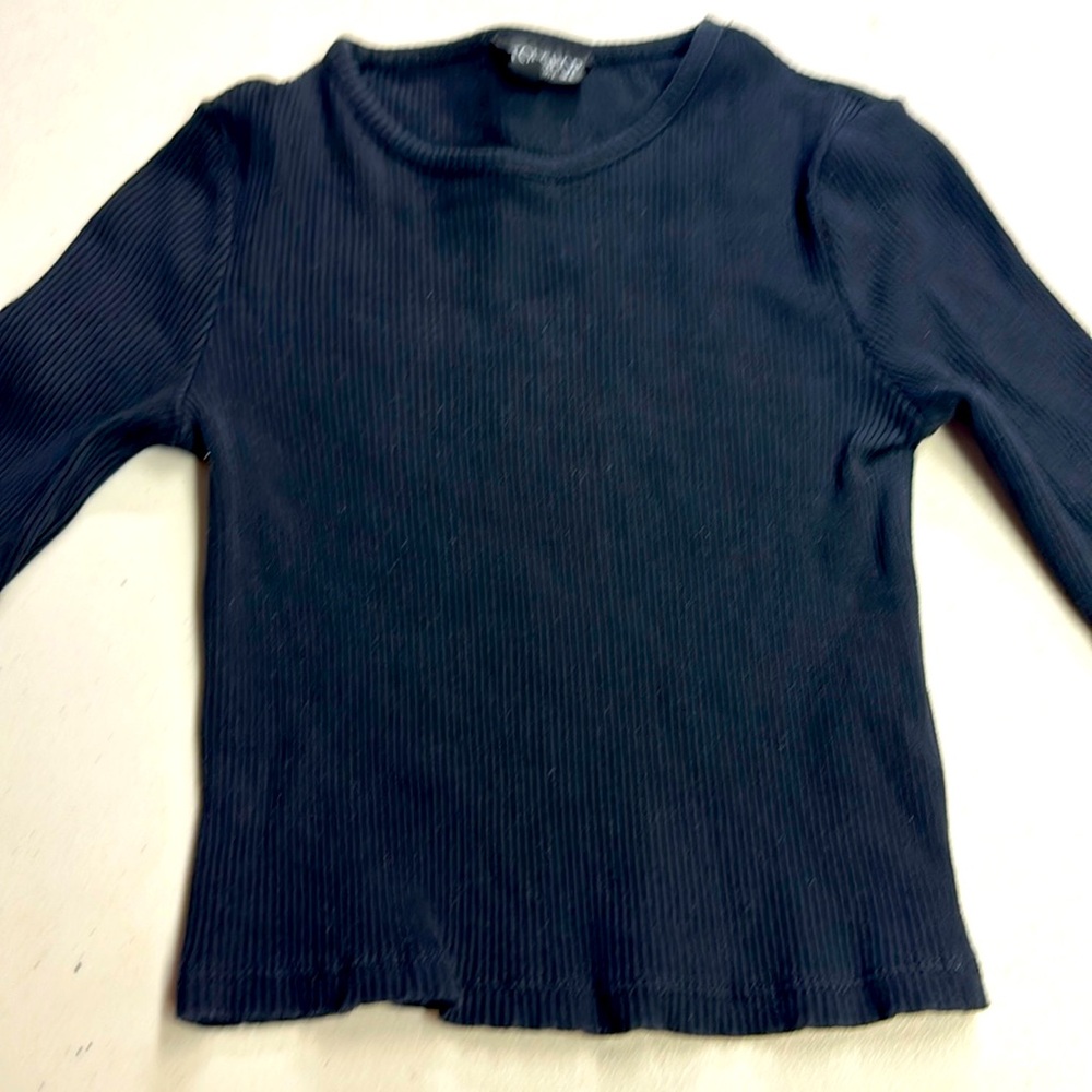 Top shop black long sleeve crop tee